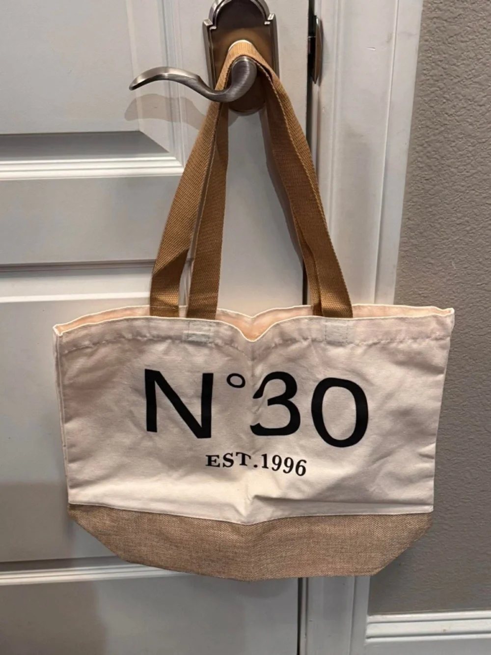 N°30 2pc Canvas Tote 17x14in & Matching Pouch 9x7in new in package